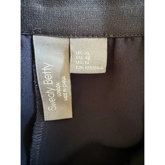 Sweaty Betty Navy Blue High Rise Barrel Leg Crop Pants, Size 14